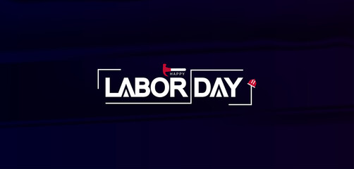 Dark background showcasing the Labor Day logo with stars and stripes, representing the labor force
