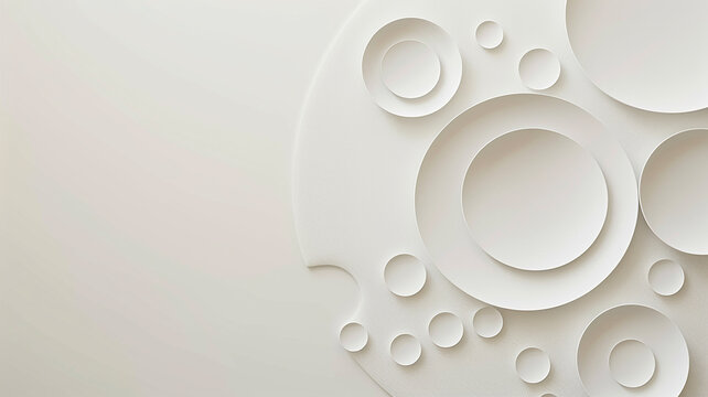 white softphone copy space, circles and circles on one side design elements, blank letterhead