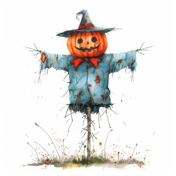 recommend clip art: Halloween Scarecrow with Pumpkin Head