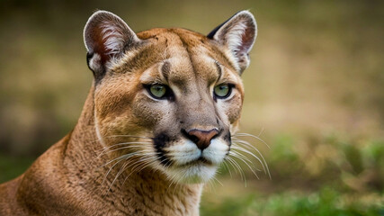 Naklejka premium Fake Puma Panther CGI Strong Beautiful Big cat Fur