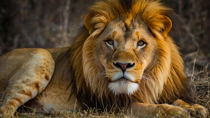 Fototapeta premium Fake Lion CGI Strong Beautiful Big cat Fur