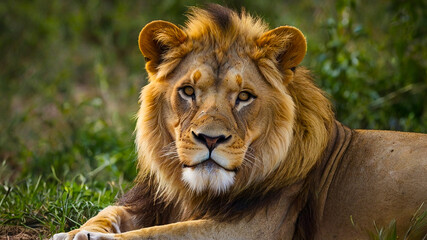 Fototapeta premium Fake Lion CGI Strong Beautiful Big cat Fur