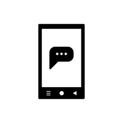 phone with chat bubble icon in transparent background