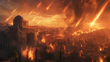 God Punishes Sodom and Gomorrah by Raining Sulfur and Fire from Heaven, Biblical Story