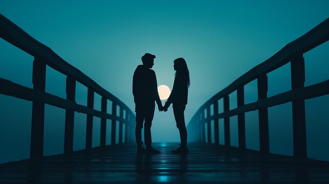 A couple standing apart in a dimly lit room, faces turned away from each other, tense atmosphere, realistic photo, high detail, partners in dispute