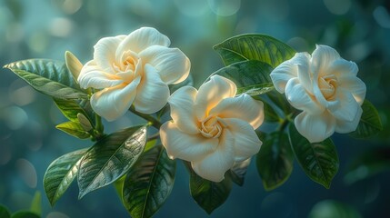 Fototapeta premium Delicate White Blooms Gardenia