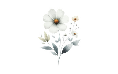 watercolor flower with isolated background