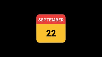 22 September Calendar Icon Animation