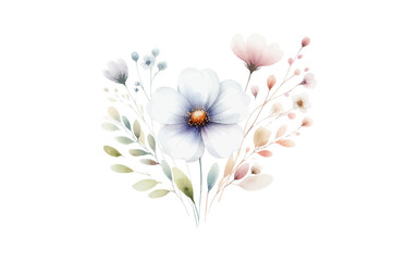 watercolor flower with isolated background