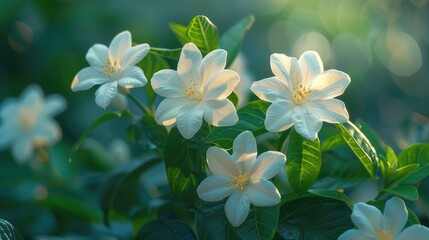 Fototapeta premium Whispers of White in a Green Embrace