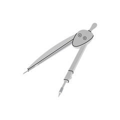 Vector flat school and office supplies Illustration. Drawing compasses sketch. Back to School. School essential illustration.