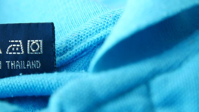 made in thiland label on a cloth 