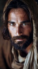 Obraz premium Jesus looking at camera portrait shot, divine, spirituality, religion