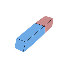 Vector  flat school and office supplies Illustration. eraser sketch. Back to School. School essential illustration.