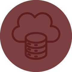 Cloud Data Vector Line Maroon Circle Maroon