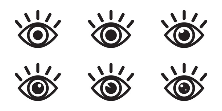 Eye icon, eyeball icon, vector