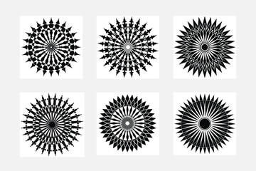 Fototapeta premium Circular Dotted Shapes, Vector Graphics, Isolated On White