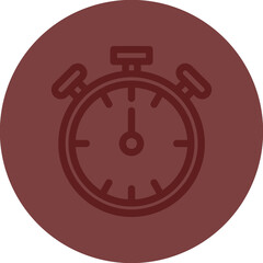 Timer Vector Line Maroon Circle Maroon