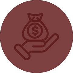 Investment Vector Line Maroon Circle Maroon