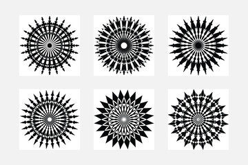 Circular Dotted Shapes, Vector Graphics, Isolated On White