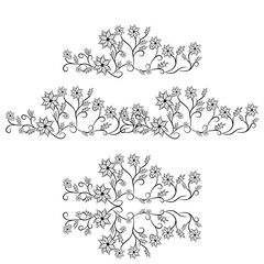 flower vectors in various sizes in simple black silhouette for you design