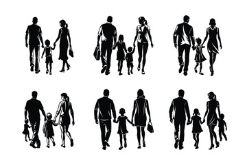 family big family small family illustrations bundle 