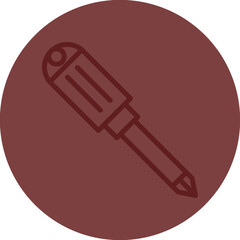 Screw Driver Vector Line Maroon Circle Maroon