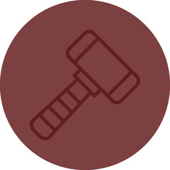 Sledgehammer Vector Line Maroon Circle Maroon
