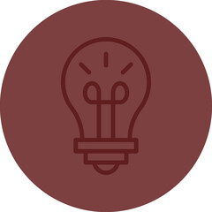 Idea icon Vector Line Maroon Circle Maroon