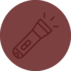 Flashlight Vector Line Maroon Circle Maroon