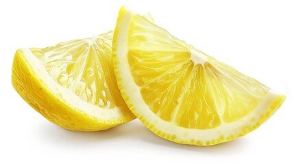 Fresh lemon slice isolated on white background. Lemon slices macro studio photo