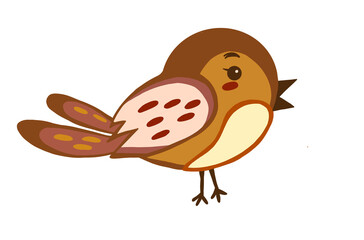 Brown bird cartoon clipart vector and illustration 