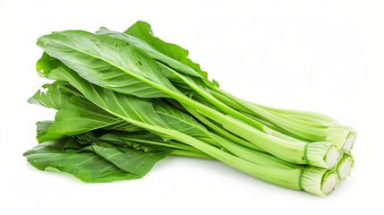 Choy Sum on White Background