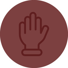 Hand Vector Line Maroon Circle Maroon