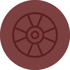 Obraz premium Compact Disk Vector Line Maroon Circle Maroon
