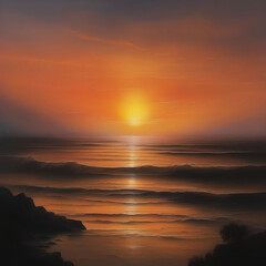 Fototapeta premium the sun sets석양이 진다Generative AI