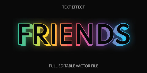 Friends 3d text effect for celebrating friendship day