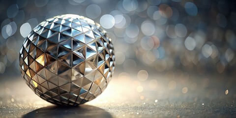 Boule ? Facette avec ?tain ?tincelant , disco ball, sparkling tin, party decoration, shiny, reflective surface