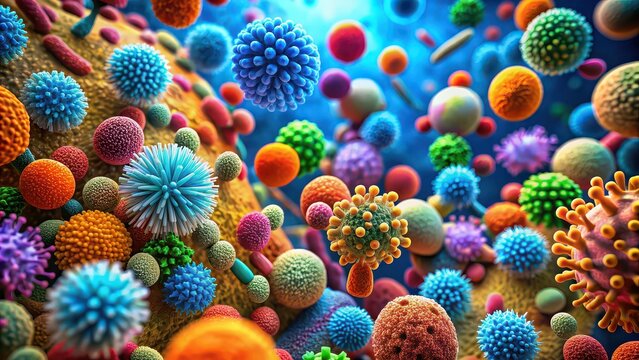 Close-up of diverse microbiomes and their impact on human health and disease, microbiome, bacteria