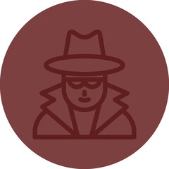 Spy Vector Line Maroon Circle Maroon