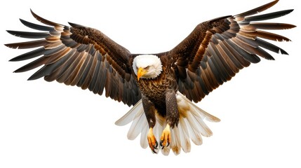 Obraz premium Bald eagle flying isolated on white background. Bald eagle American.Bald eagle flying. bald eagle head isolated.