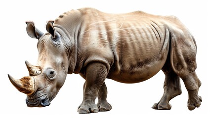 Fototapeta premium Huge rhino isolated on white