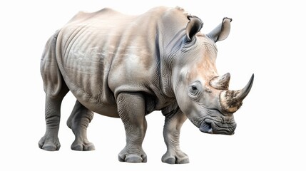 Obraz premium White rhinoceros. square-lipped rhinoceros isolated on white background