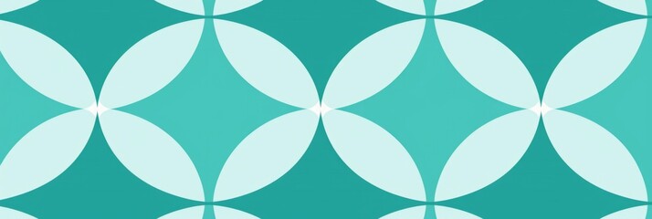 Fototapeta premium A pattern of overlapping circles and diamonds in teal and white