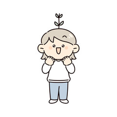 成長している人のイラスト