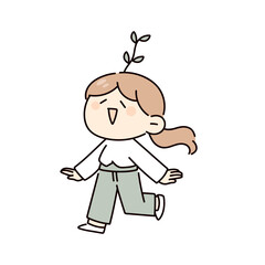 成長している人のイラスト