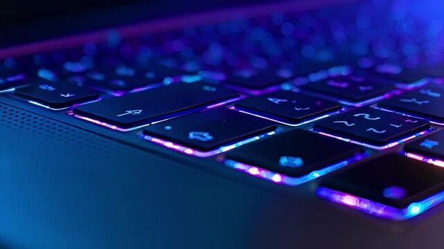 A closeup image of a laptop keyboard focusing on the texture of the keys and the smoothness of the surface highlighting the keyboards sophisticated design.