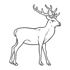reindeer outline vector illustration