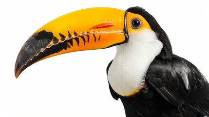 Obraz premium Toucan toco beak open. Ramphastos toco. isolated on white