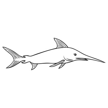 recommend clip art: swordfish outline vector illustration
